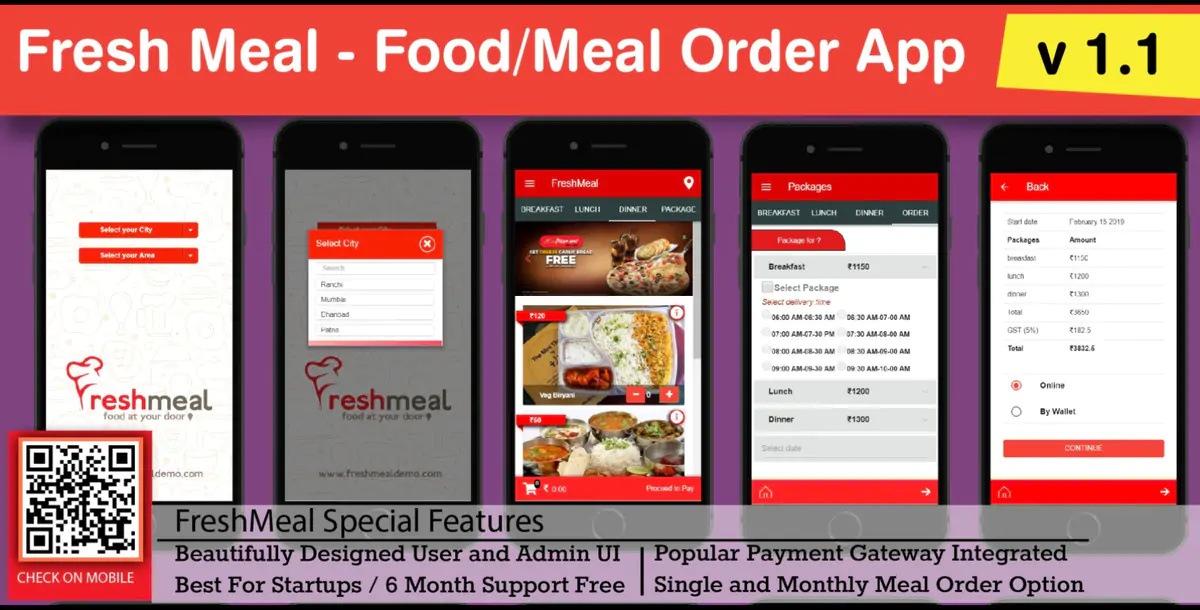 Fresh Meal - Food and Meal Delivery App PHP